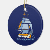 Segelschiff-Ornament, kundenspezifisch Keramikornament (Links)