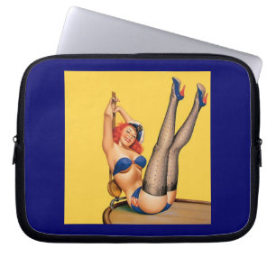 Segelschiff Pin-Up Mädchen Vintage Poster Laptop H Laptopschutzhülle
