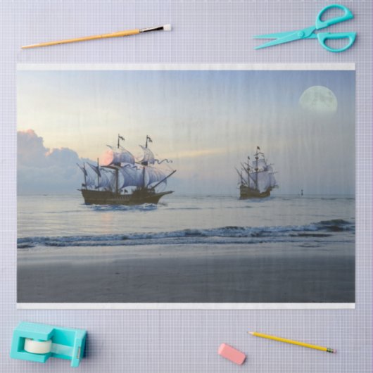 Segelschiff Pirate Sailboat Sea 20x30 Decoupage Seidenpapier (Basteln)
