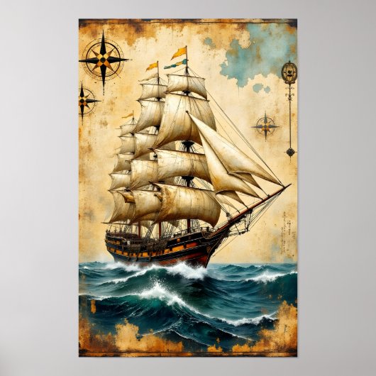 Segelschiff Poster (Vorne)