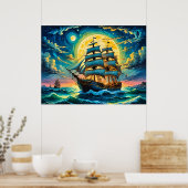 Segelschiff Poster (Küche)