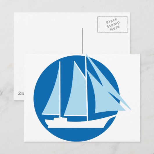 Segelschiff Postkarte (Vorne/Hinten)