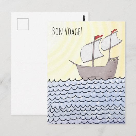 Segelschiff Postkarte (Vorne/Hinten)