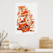 Segelschiff Print Poster (Küche)