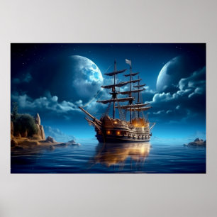 Segelschiff Reisen Abenteuer Ruhe Poster