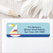 Segelschiff-Rücksendeadressen-Aufkleber (Insitu)