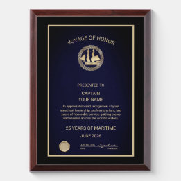Segelschiff-Ruhestand Awardplakette
