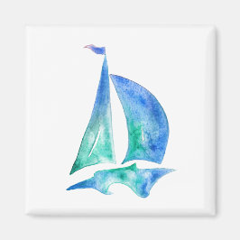 Segelschiff Sailboat Schiff Blue Art Magnet