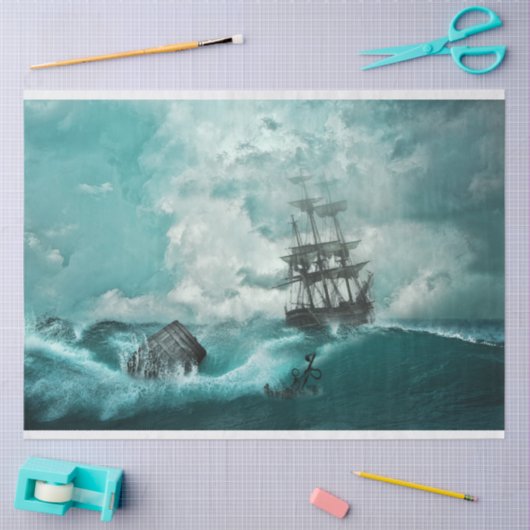 Segelschiff Sailboat Sea 20x30 Decoupage Seidenpapier (Basteln)
