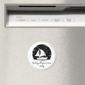 Segelschiff Sailboat Yacht Inspiration Zitat Magnet (In Situ (Geschirrspüler))