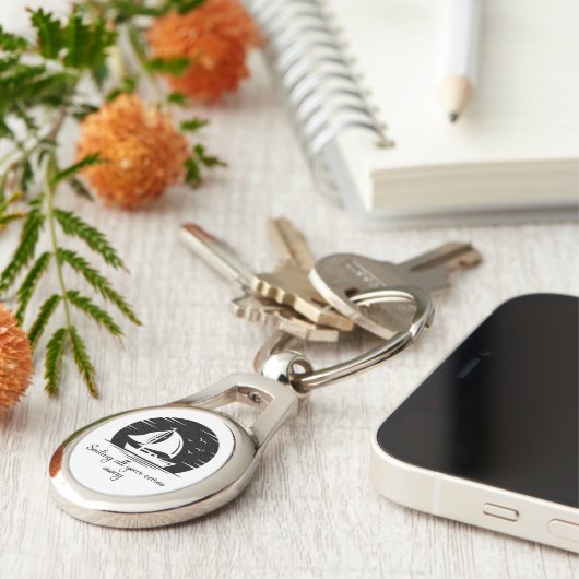 Segelschiff Sailboat Yacht Inspiration Zitat Schlüsselanhänger (Seite)