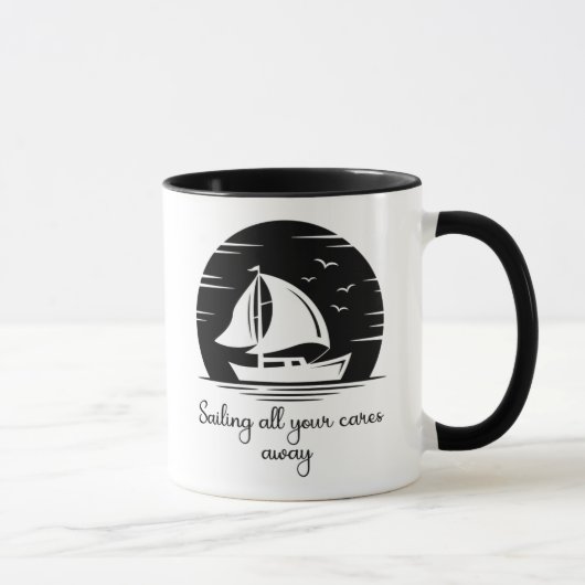 Segelschiff Sailboat Yacht Inspiration Zitat Tasse (Rechts)