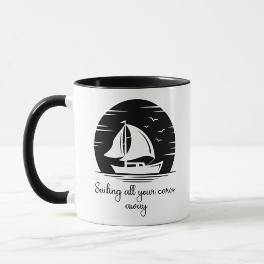 Segelschiff Sailboat Yacht Inspiration Zitat Tasse (Links)