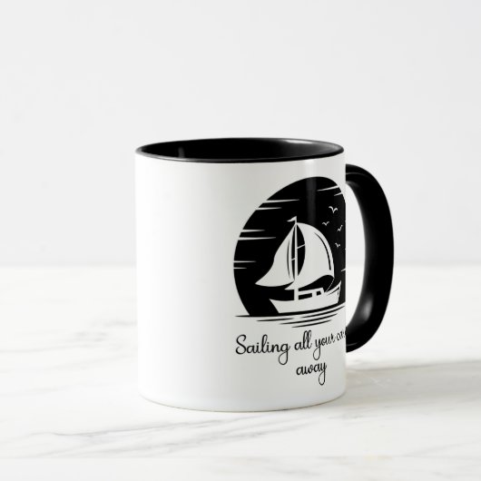 Segelschiff Sailboat Yacht Inspiration Zitat Tasse (VorderseiteRechts)