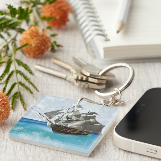 Segelschiff Schlüsselanhänger (Vorderseite rechts)