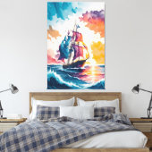 Segelschiff Sea Painting Leinwanddruck (Insitu (Schlafzimmer))