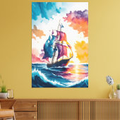 Segelschiff Sea Painting Leinwanddruck (Insitu (Wohnzimmer))
