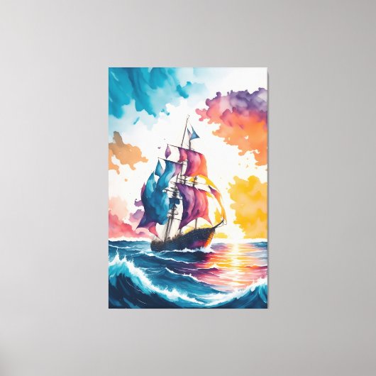 Segelschiff Sea Painting Leinwanddruck (Vorderseite)