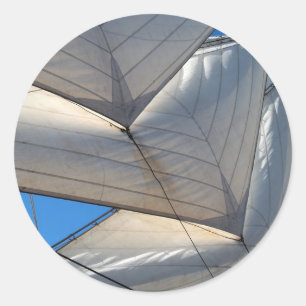 Segelschiff-Segel-Aufkleber Runder Aufkleber