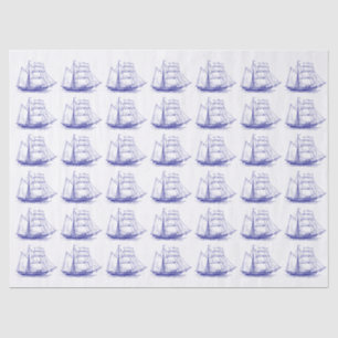 Segelschiff-Segelboot im nautischen Stil - DIY-Far Seidenpapier