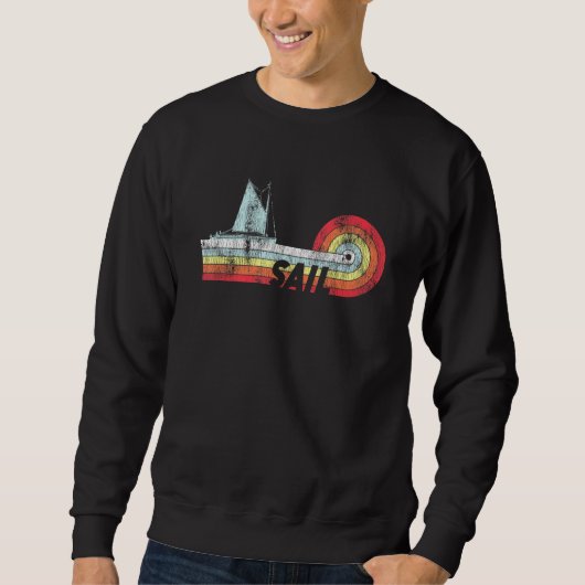 Segelschiff Segelboot Vintager Einzelhandel Sweatshirt (Vorderseite)