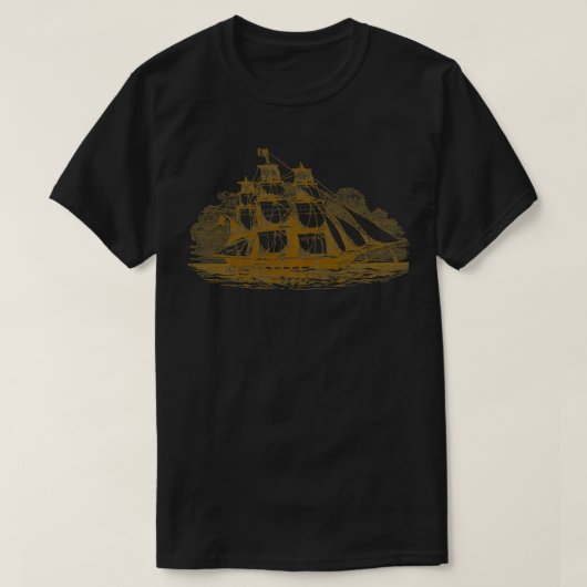 Segelschiff, Sepia-Version T-Shirt (Design vorne)