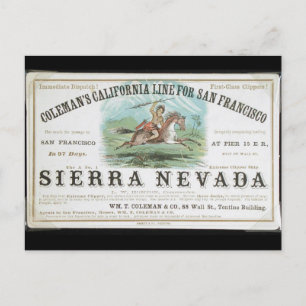 Segelschiff Sierra Nevada Clipper 1900 Postkarte