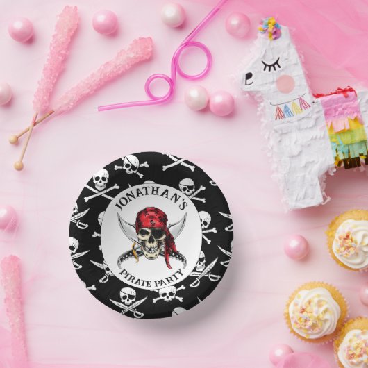 Segelschiff Skulls Pappteller (Party)