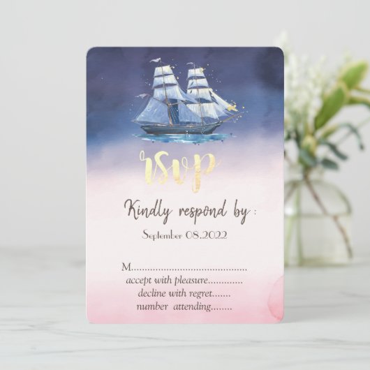 Segelschiff-Sterne UAWG Einladung (Stehend Vorderseite)