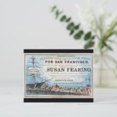 Segelschiff Susan Fearing Clipper 1900 Postkarte (Stehend Vorderseite)