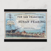 Segelschiff Susan Fearing Clipper 1900 Postkarte (Vorderseite)