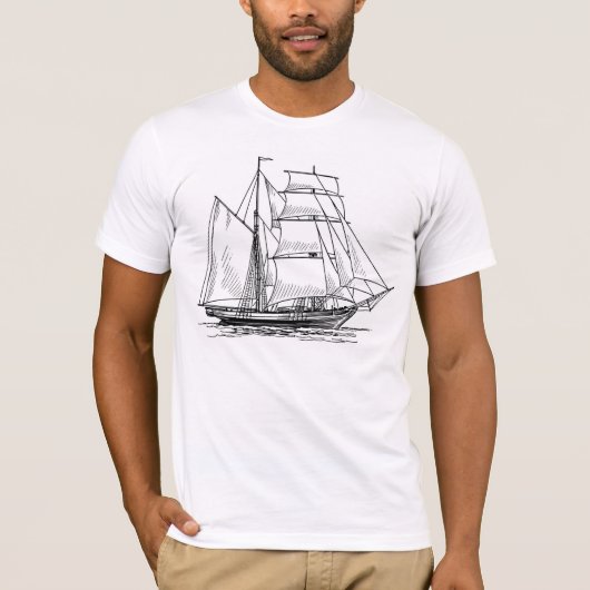 Segelschiff T-Shirt (Vorderseite)