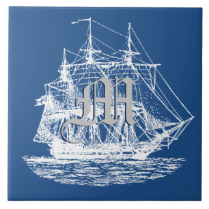 Segelschiff Tall Ship Wähle eine beliebige Farbe Fliese