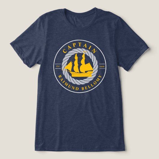 Segelschiff Tri-Blend Shirt (Design Vorderseite)