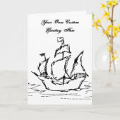 Segelschiff und benutzerdefinierter Text in Schwar Karte (Gelbe Blume)