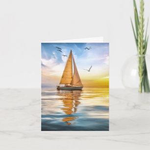 Segelschiff und Möwen im Zwielicht - Maritimes
