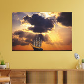 Segelschiff unter der Sunset Leinwand Art (Insitu (Wohnzimmer))