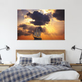 Segelschiff unter der Sunset Leinwand Art (Insitu (Schlafzimmer))