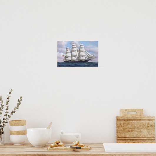 Segelschiff Vintage Poster (Küche)