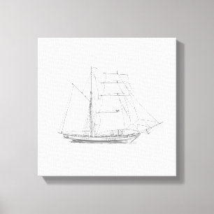Segelschiff Vintage-Segelboot maritim Leinwanddruck