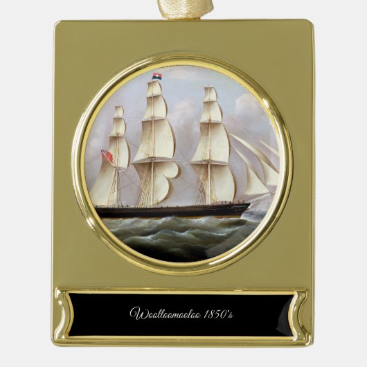Segelschiff Woolloomooloo 1850 Banner-Ornament Gold (Vorderseite)
