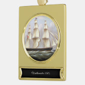 Segelschiff Woolloomooloo 1850 Banner-Ornament Gold (Links)