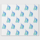 Segelschiff Wrapping Paper Art Geschenkpapier (Flach)