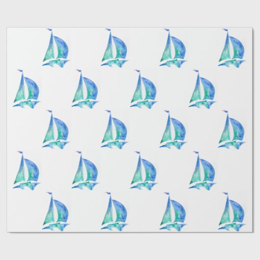 Segelschiff Wrapping Paper Art Geschenkpapier (Flach)