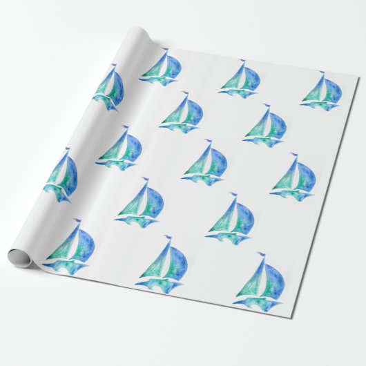 Segelschiff Wrapping Paper Art Geschenkpapier (Ungerollt)