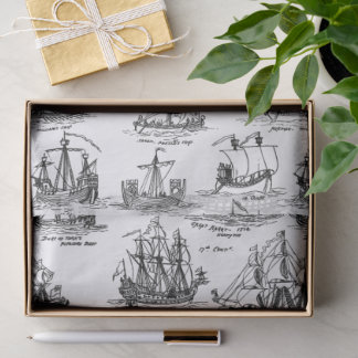 SEGELSCHIFFE AUS ALTEN SEIDENPAPIER