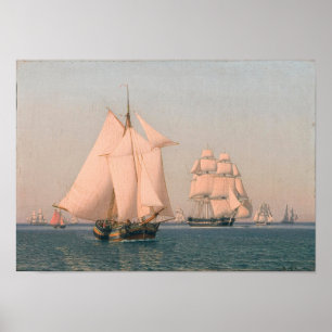 Segelschiffe bei mildem Wind Poster