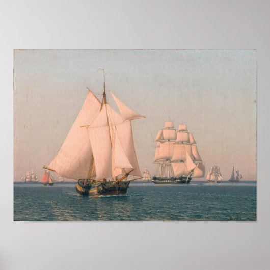 Segelschiffe bei mildem Wind Poster (Vorne)