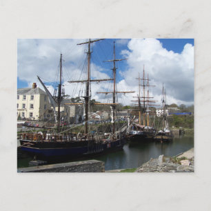 Segelschiffe Charlestown Hafen Cornwall Foto Postkarte