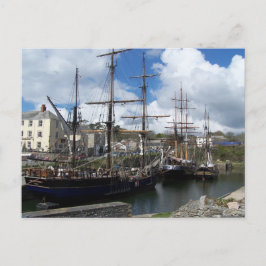 Segelschiffe Charlestown Hafen Cornwall Foto Postkarte